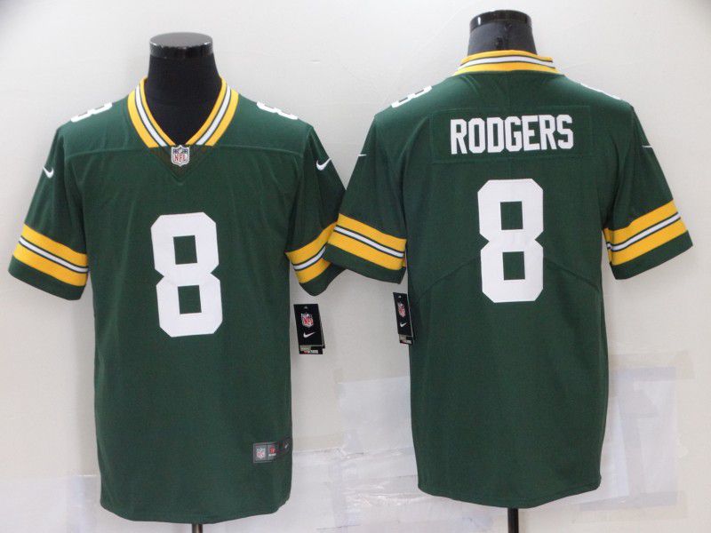 Men Green Bay Packers #8 Rodgers Green Vapor Untouchable Limited Player 2021 Nike NFL Jersey